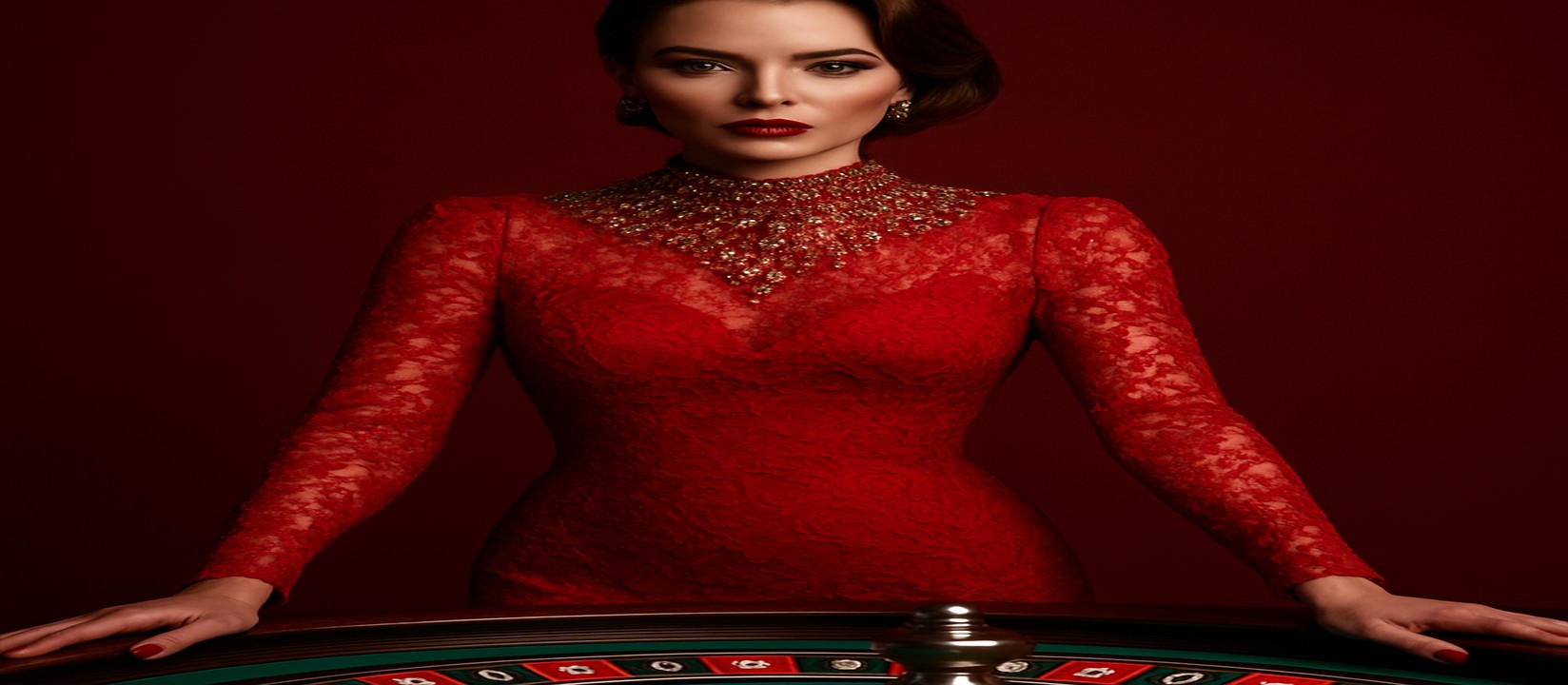 একটি গেমিং প্ল্যাটফর্মে লাল পোশাক পরিহিত একটি সুন্দরী নারী karika-তে দ্রুত ও নিরাপদ লগইন করার সুযোগ দেন